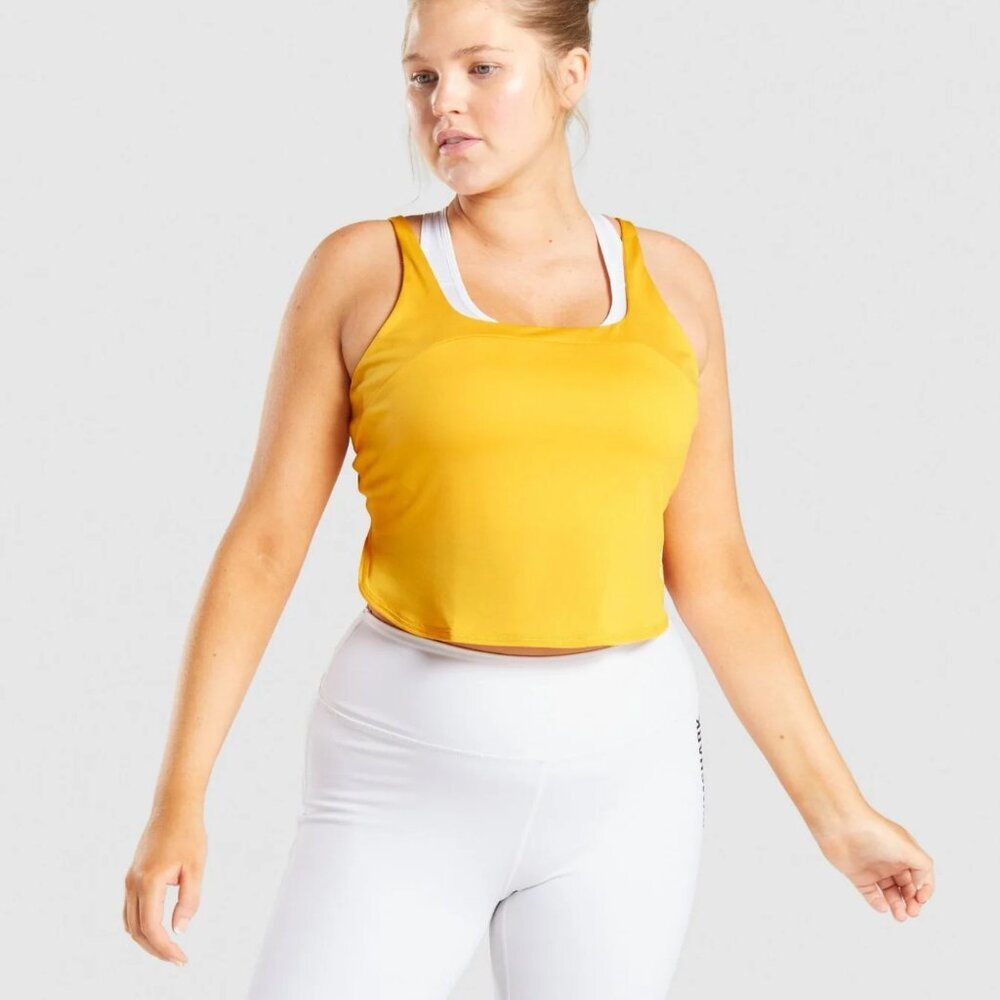 Gymshark | Mustard Camisole Lightweight Strappy Crop Top